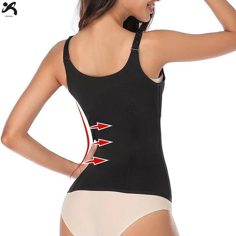 Women Waist Trainer Vest Workout Slim Corset Neoprene Sauna Tank Top Zipper Weight Loss Body Shaper