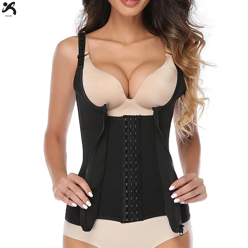 Women Waist Trainer Vest Workout Slim Corset Neoprene Sauna Tank Top Zipper Weight Loss Body Shaper