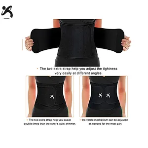 Custom made adjustable neoprene silver PU materials sports waist belt trimmer slimming waist support brace