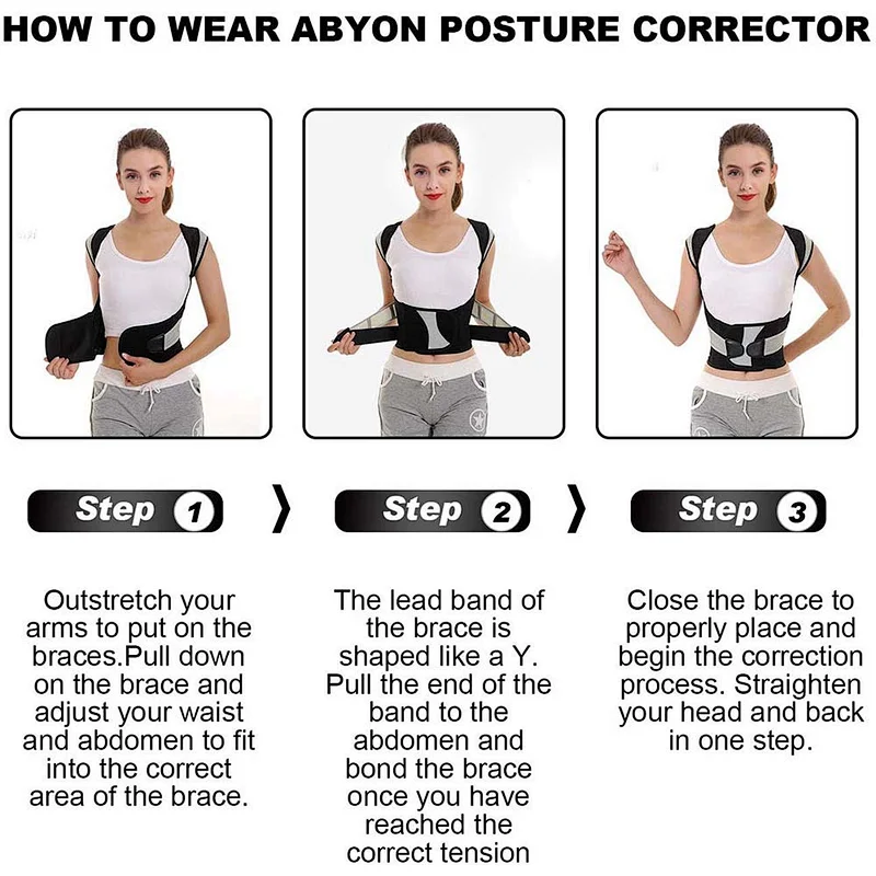 Lumbar Support Effective and Spandex Comfortable Posture Brace for Men Women
