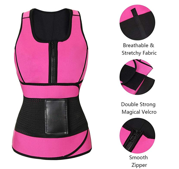 Waist Trimmer Back Support Belt by Sparthos - Relief for Back Pain Breathable Neoprene Design With Vest  Pad Adjustable Support Straps
