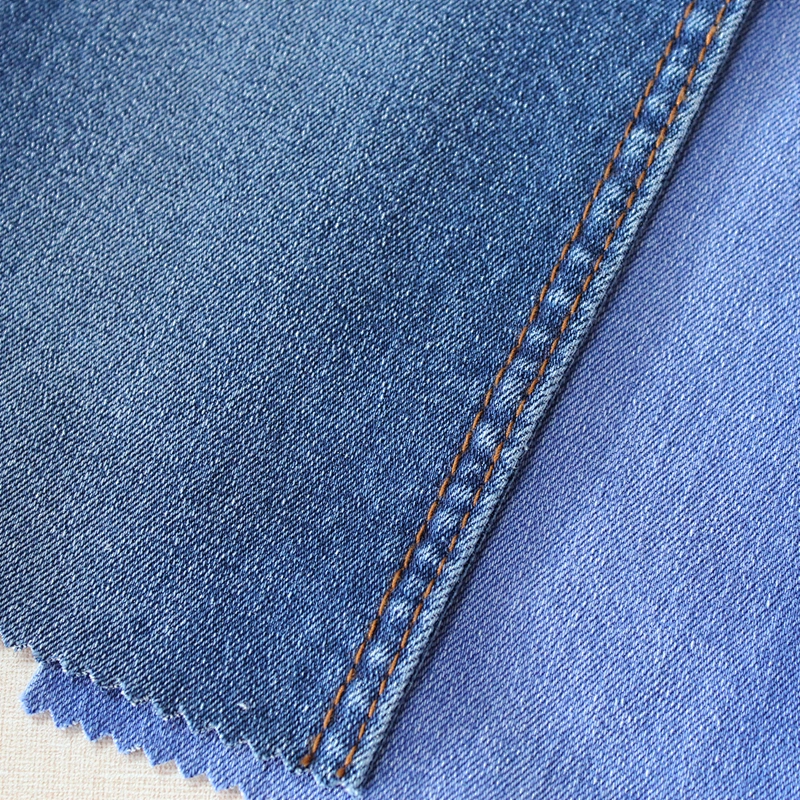 Indigo denim fabric super elastic good quality for fat lady and legging