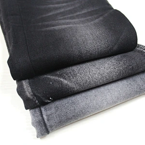 High Quality stock black polyester cotton tc denim fabric for jeans