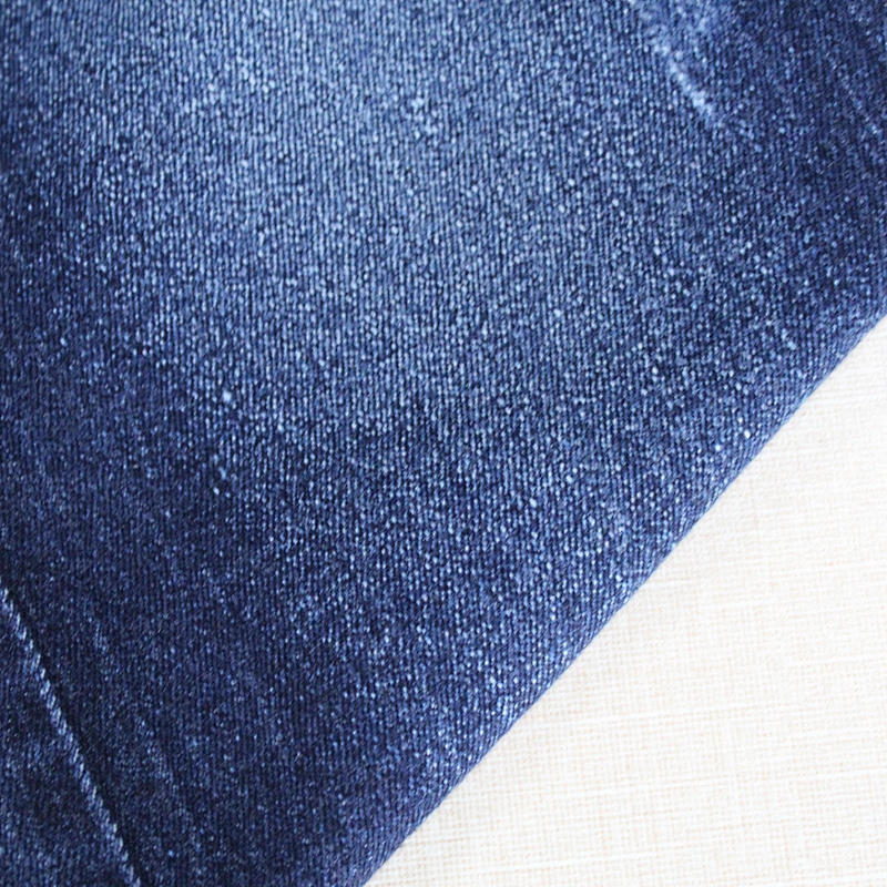 cotton polyester fabric denim indigo with stretch in stock