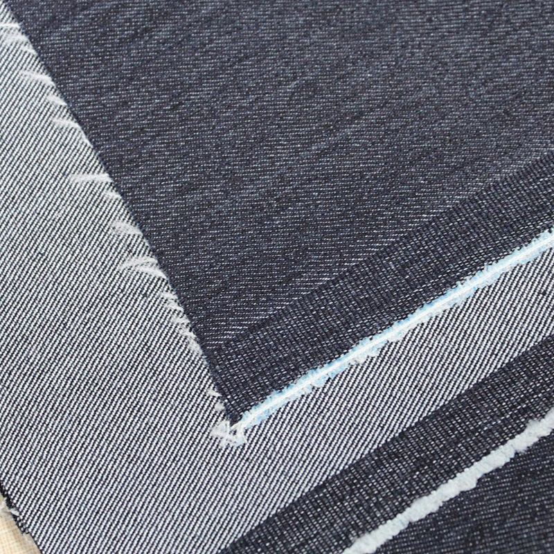 cotton polyester fabric denim indigo with stretch in stock