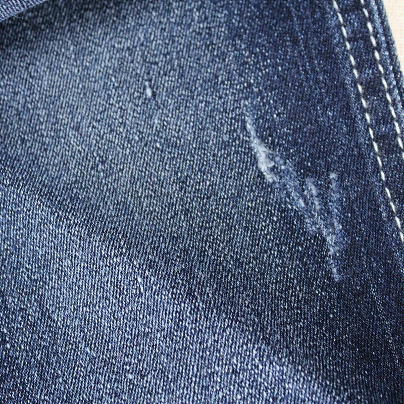 cotton polyester fabric denim indigo with stretch in stock