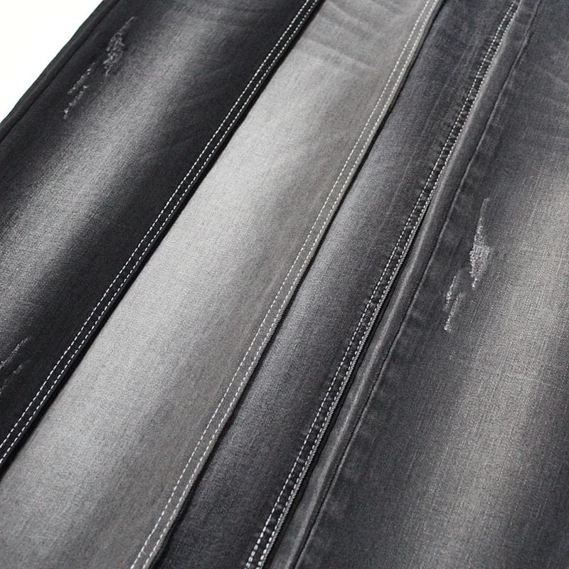 Three By One twill Polyester Viscose Spandex Denim Fabric color blue black and grey