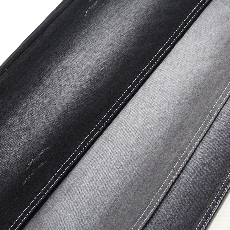 Three By One twill Polyester Viscose Spandex Denim Fabric color blue black and grey
