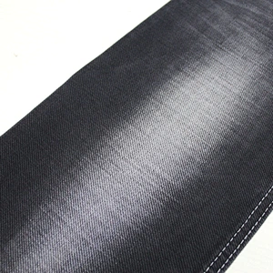 factory price black cotton polyester spandex stretch denim jeans fabric for trousers