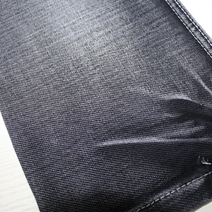 factory price black cotton polyester spandex stretch denim jeans fabric for trousers