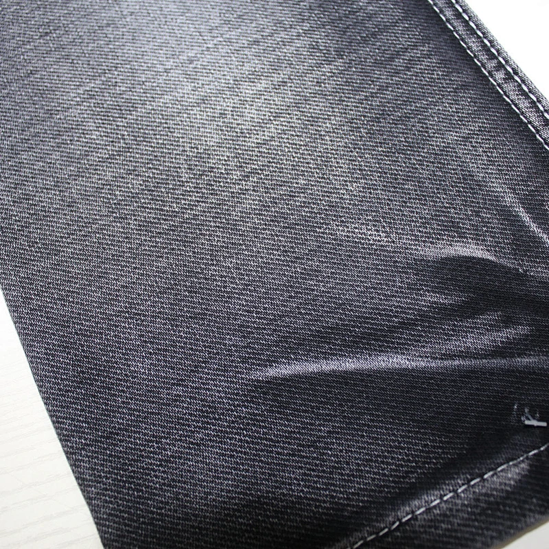 factory price black cotton polyester spandex stretch denim jeans fabric for trousers