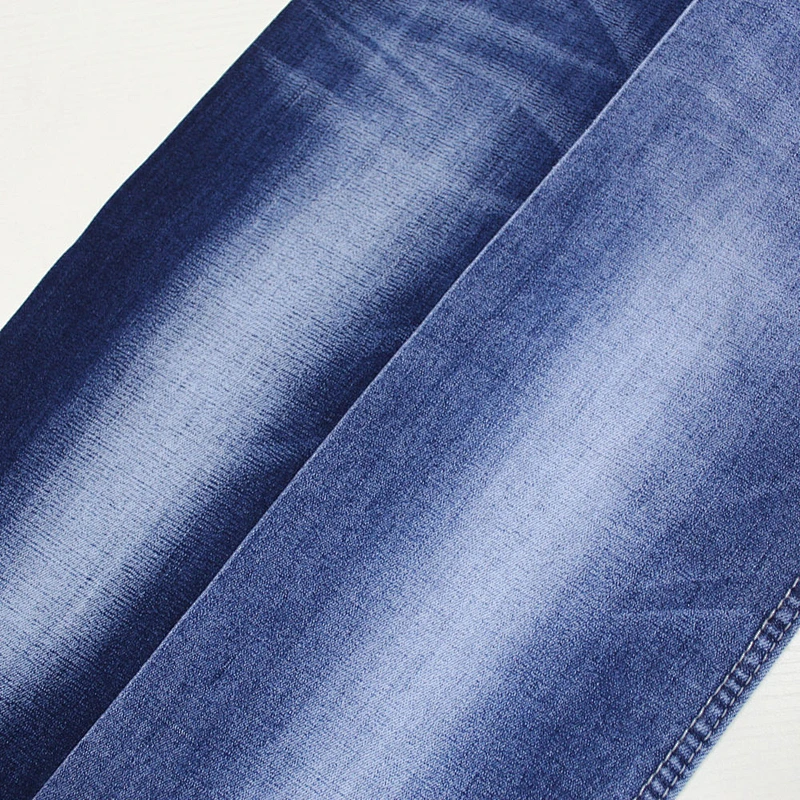 Blue washed stretch denim fabric for jeans