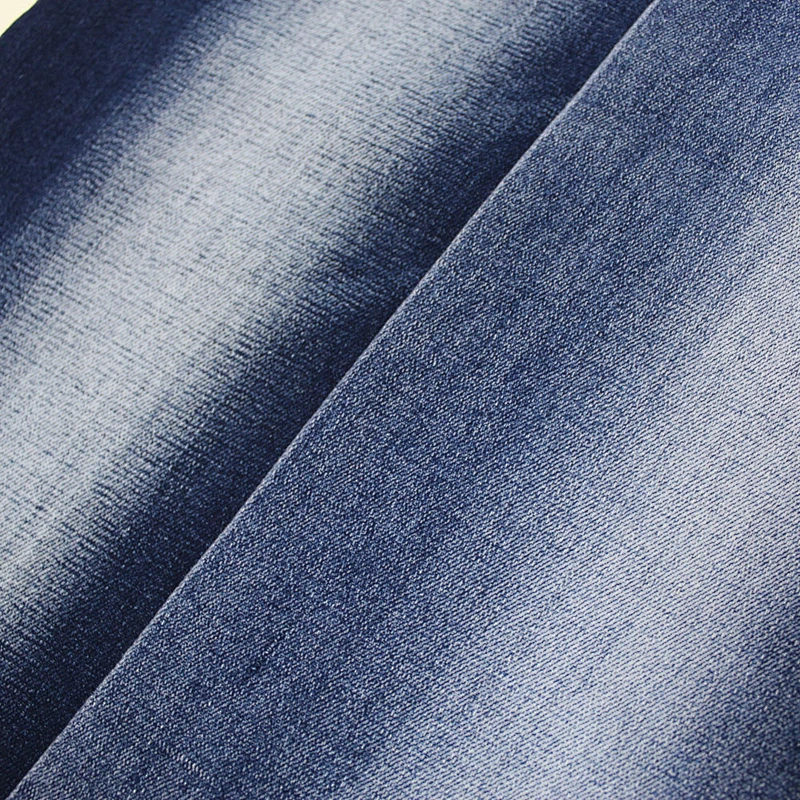 Blue washed stretch denim fabric for jeans
