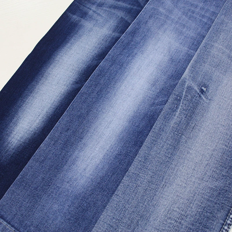 Blue washed stretch denim fabric for jeans