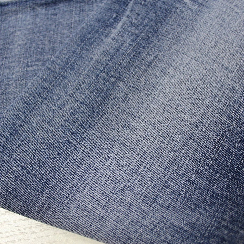 Blue washed stretch denim fabric for jeans