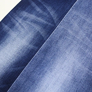 Blue washed stretch denim fabric for jeans