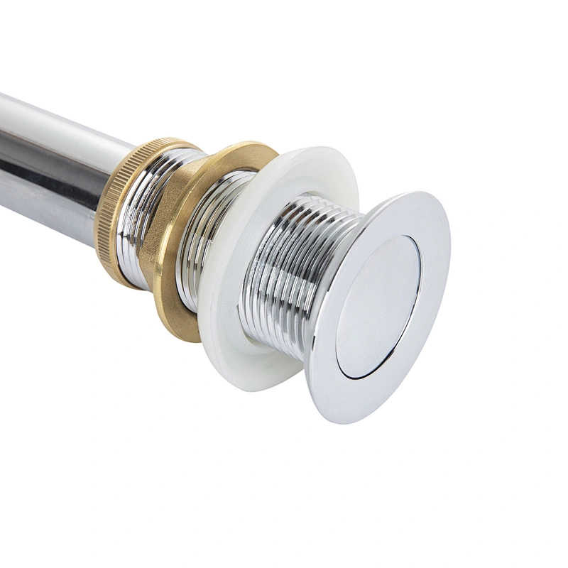 Bathroom Sink Drain without Overflow, Pop up Drain Stopper for Vessel Sink, Chrome