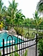 white aluminum fence