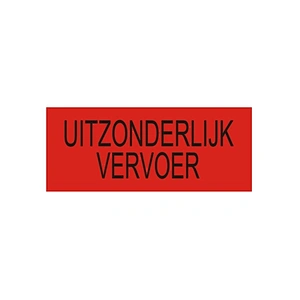 UITZONDERLIJK VERVOER Plate