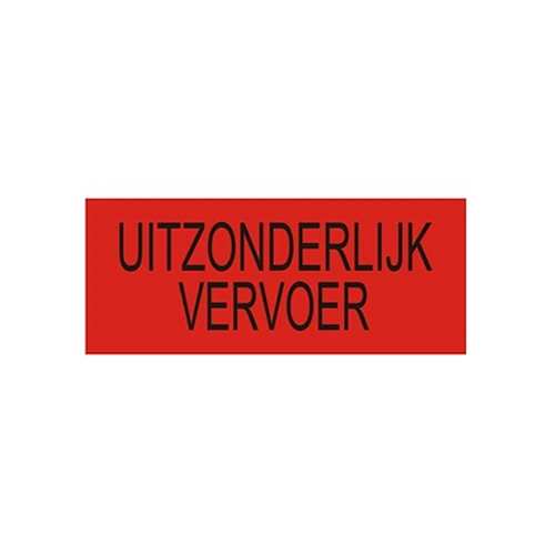 UITZONDERLIJK VERVOER Plate