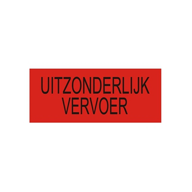 UITZONDERLIJK VERVOER Plate