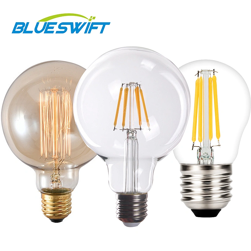 2W 4W 6W 8WClear Vela de cristal Iluminación para el hogar Lámpara de tungsteno de ahorro de energía Bombilla de filamento LED