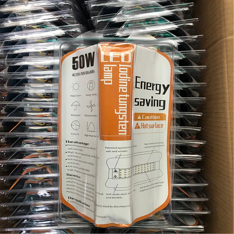 50W100W IP65 Impermeable AC220V Lámpara de tungsteno de Lodine llevada al aire libre de aluminio de alta potencia