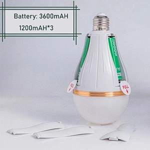 lámpara de carga portátil montada en la pared interior del bulbo de emergencia del led
