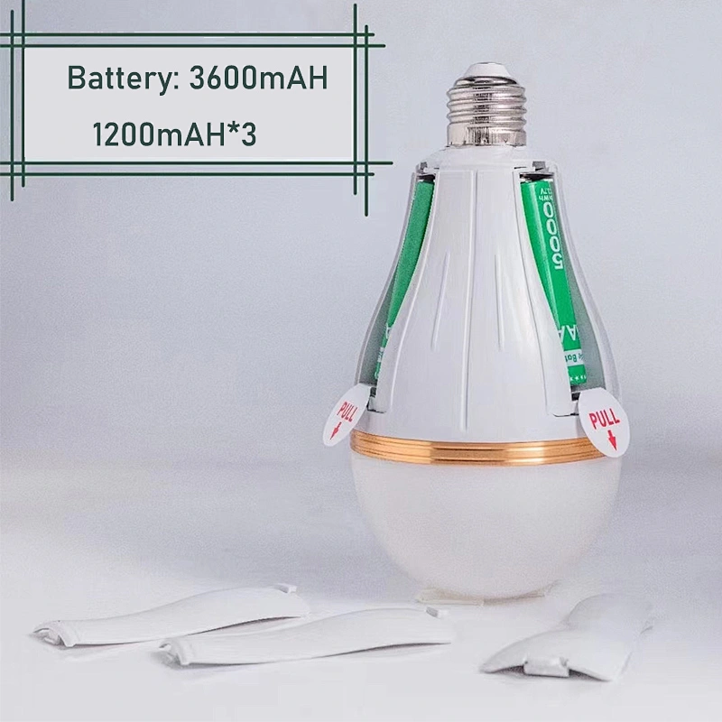 lámpara de carga portátil montada en la pared interior del bulbo de emergencia del led