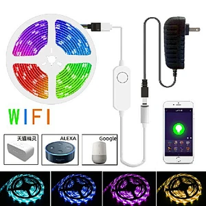 Fábrica de Guangdong Luces de tira LED inteligentes 5050 RGB Regulable Wifi Tira de luz Tuya 5M 10M RGBW RGB + CW