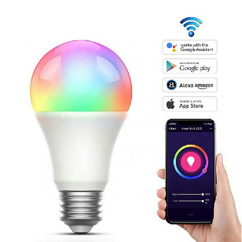 El fabricante de la bombilla de la lámpara de Wifi RGBCW de la venta al por mayor de China 5W llevó el color de las bombillas