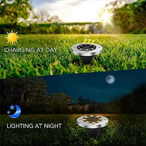 2022 gran oferta 8 Auto On/Off seguridad nocturna disco alimentado colorido Led jardín luz pasarela al aire libre luces solares de tierra