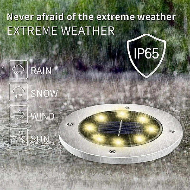 2022 gran oferta 8 Auto On/Off seguridad nocturna disco alimentado colorido Led jardín luz pasarela al aire libre luces solares de tierra