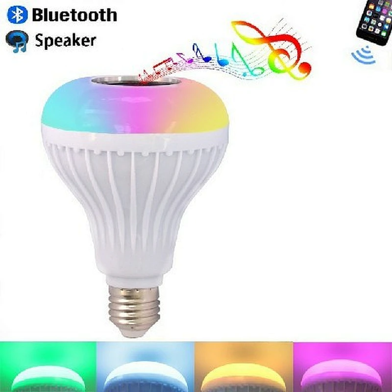 2022 Venta caliente LED Smart Music Bulbs 12W E27 RGB Music Bulb Speaker con 24 teclas de control remoto