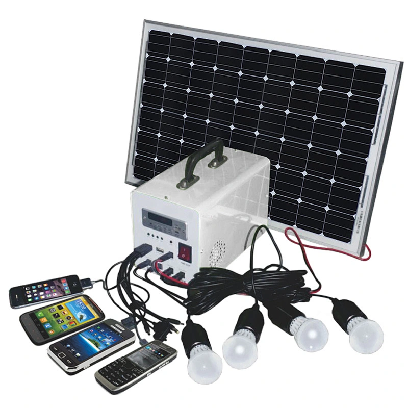 mini portable home 12v DC solar lighting system 10w 30w ups portable home mp3 lighting solar for indoor and outdoor camping kit