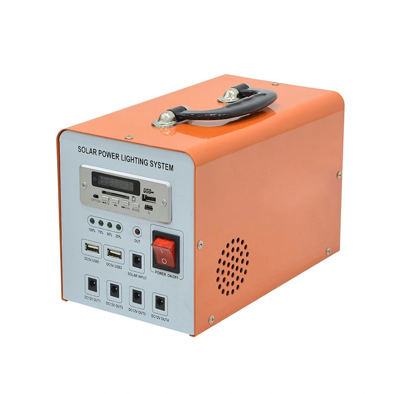 mini portable home 12v DC solar lighting system 10w 30w ups portable home mp3 lighting solar for indoor and outdoor camping kit