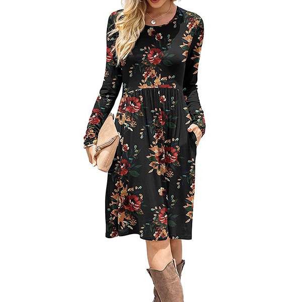 women's fashion casual printed dress