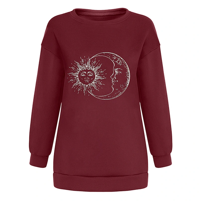 women's casual pullover printed pattern sweatshirt
