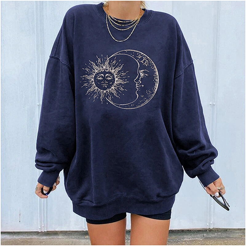 women's casual pullover printed pattern sweatshirt