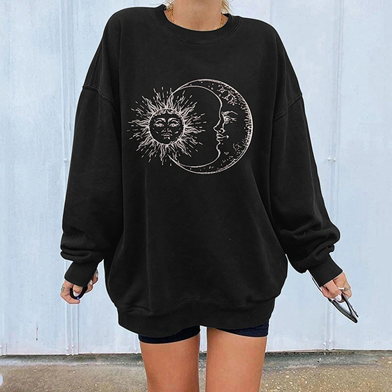women's casual pullover printed pattern sweatshirt