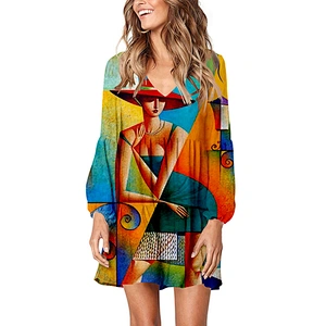 women's fashion casual printed dress