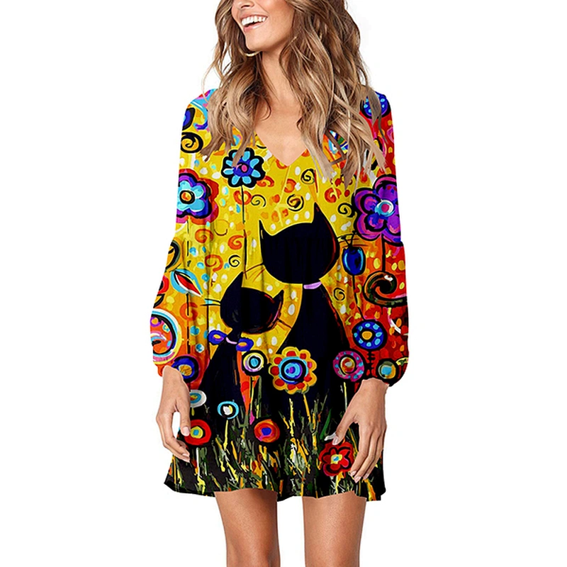 women's fashion casual printed dress