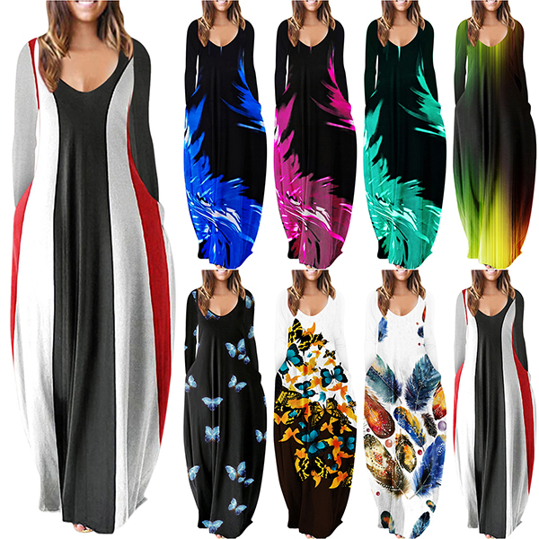 women's fashion casual printed dress