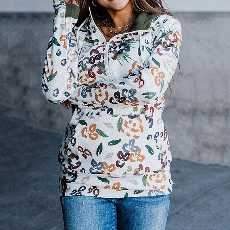 women's casual pullover printed pattern sweatshirt
