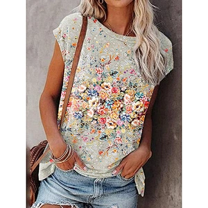 Fashion Casual Simple Printed Women's T-Shirt