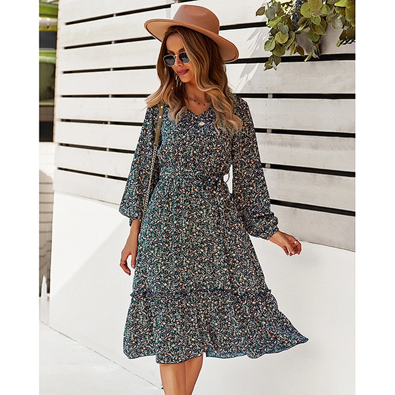 women's fashion casual printed dress
