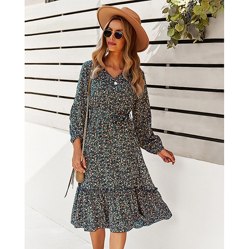 women's fashion casual printed dress