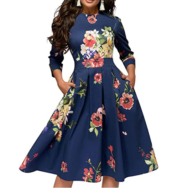 women's fashion casual printed dress