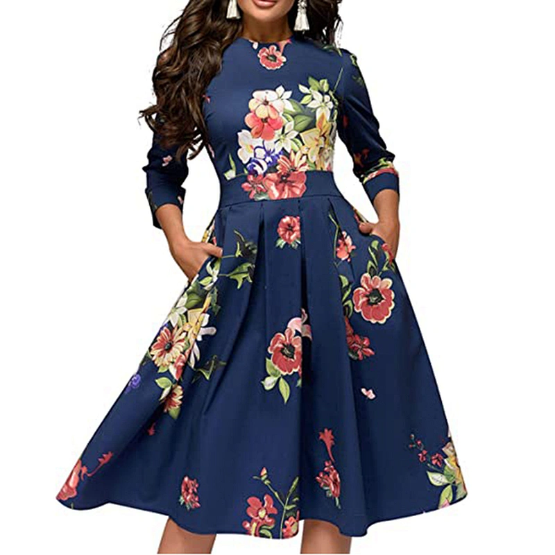 women's fashion casual printed dress