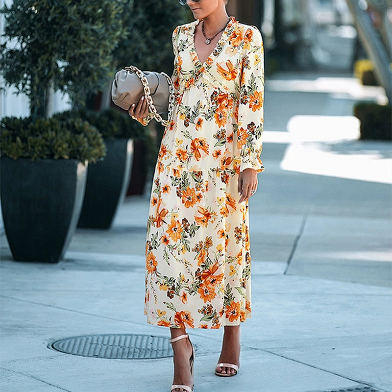 women's fashion casual printed dress